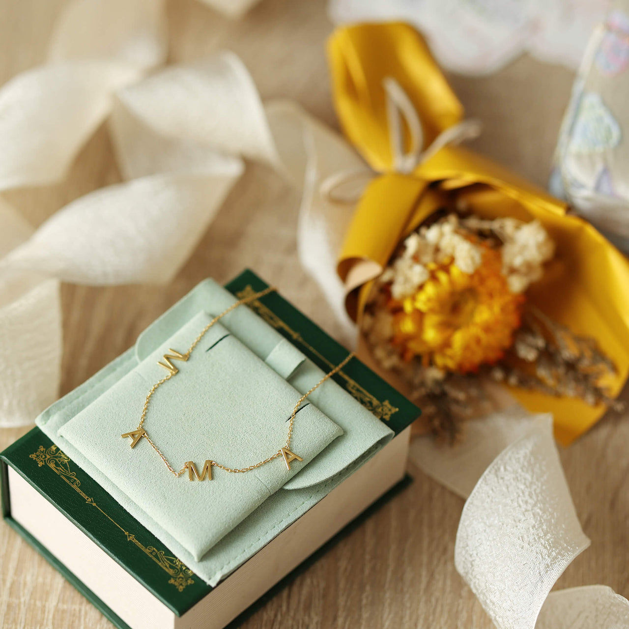 Sterling Silver Mama Letter Necklace