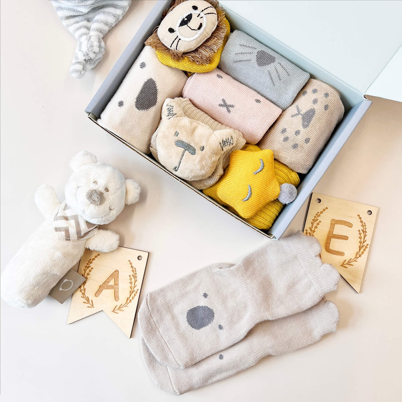 Cutesy Baby Animal Five Pairs Of Socks In A Box