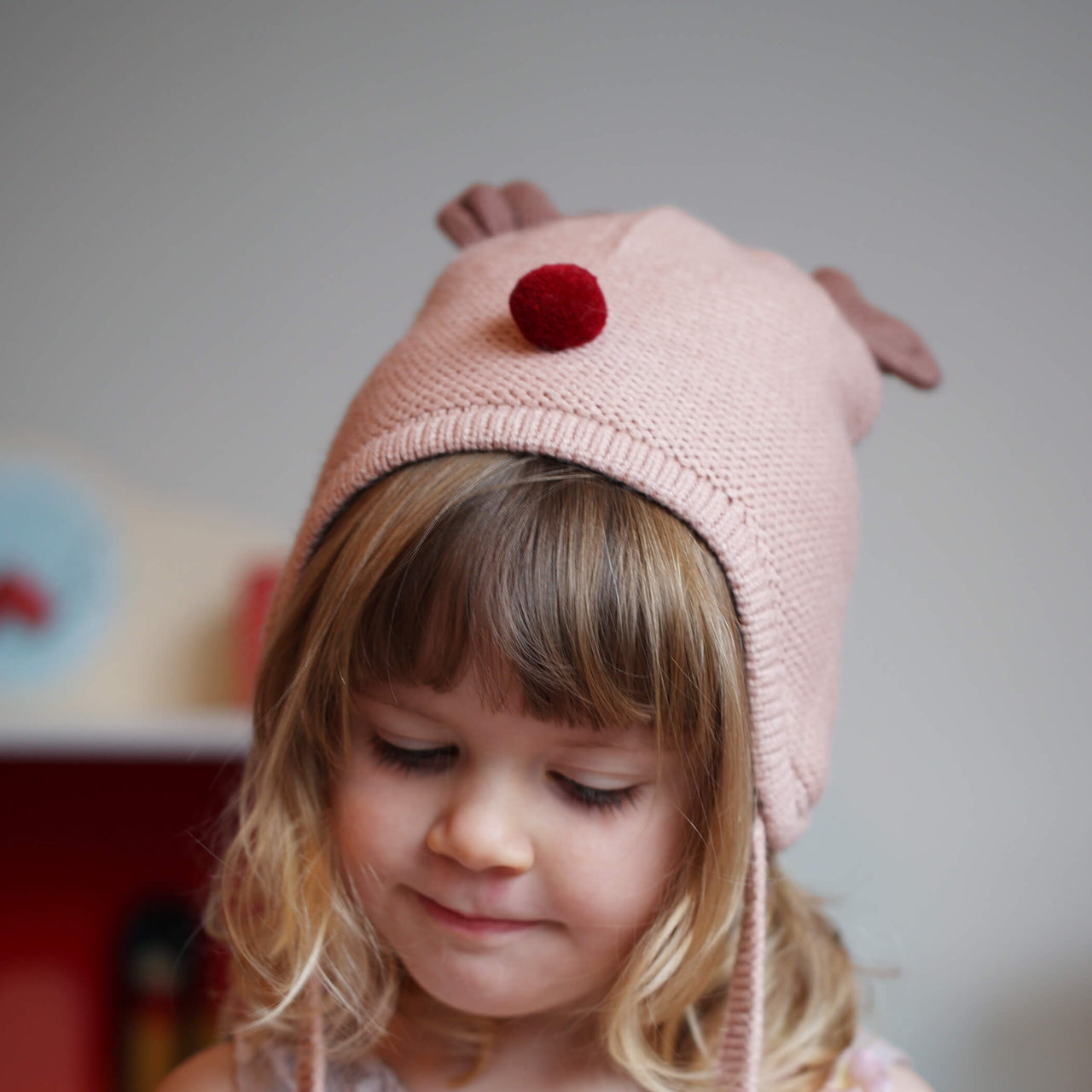 Reindeer Soft Yarn Knit Hat For Baby And Toddler
