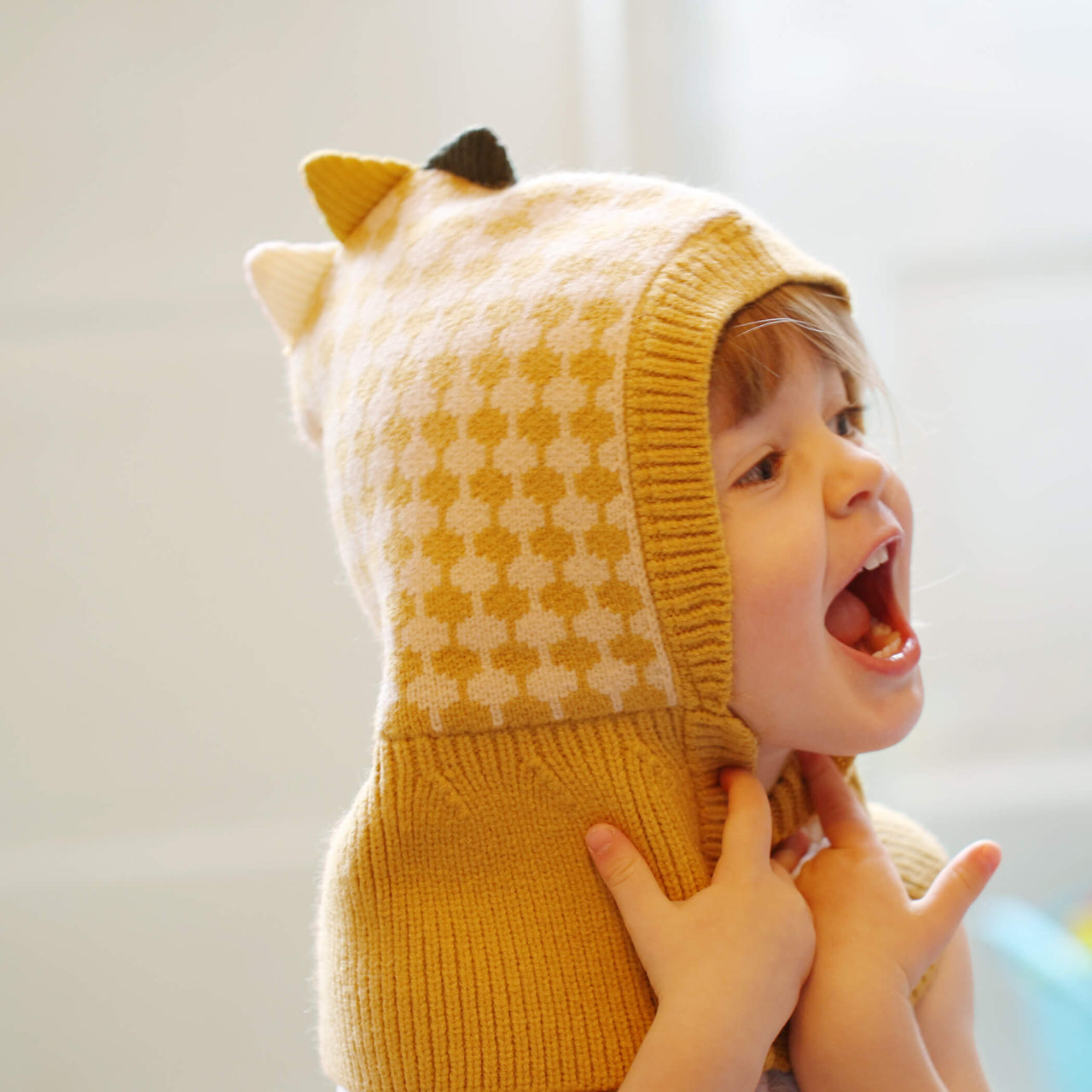 Toddler's Dinosaur Pullover Knitted Snood And Hat In One