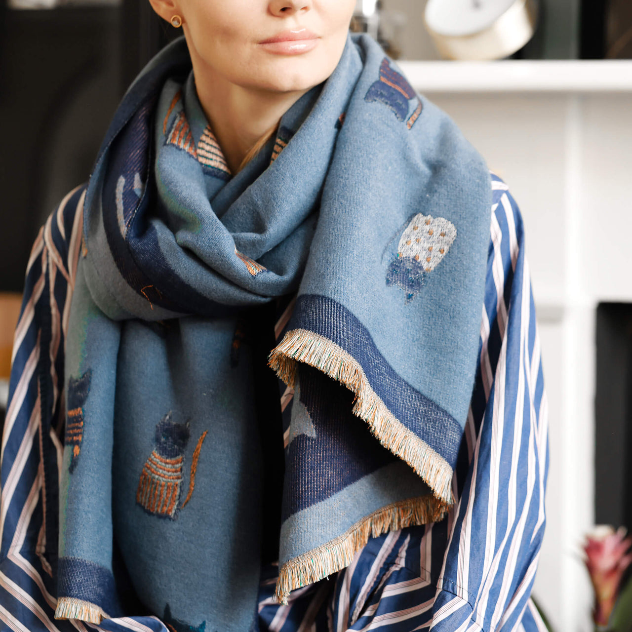 Spy Cat Cashmere Blend Scarf