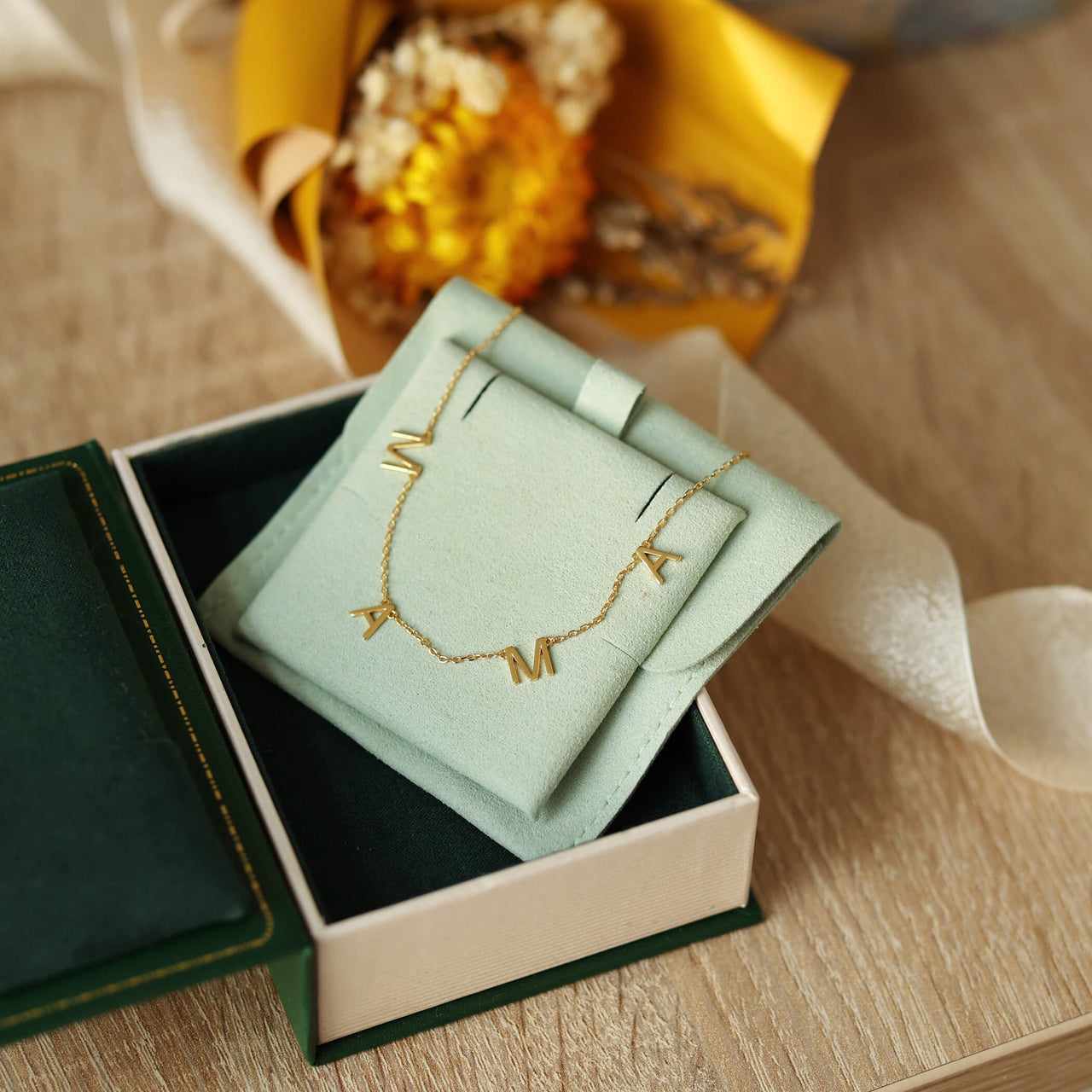 Sterling Silver Mama Letter Necklace