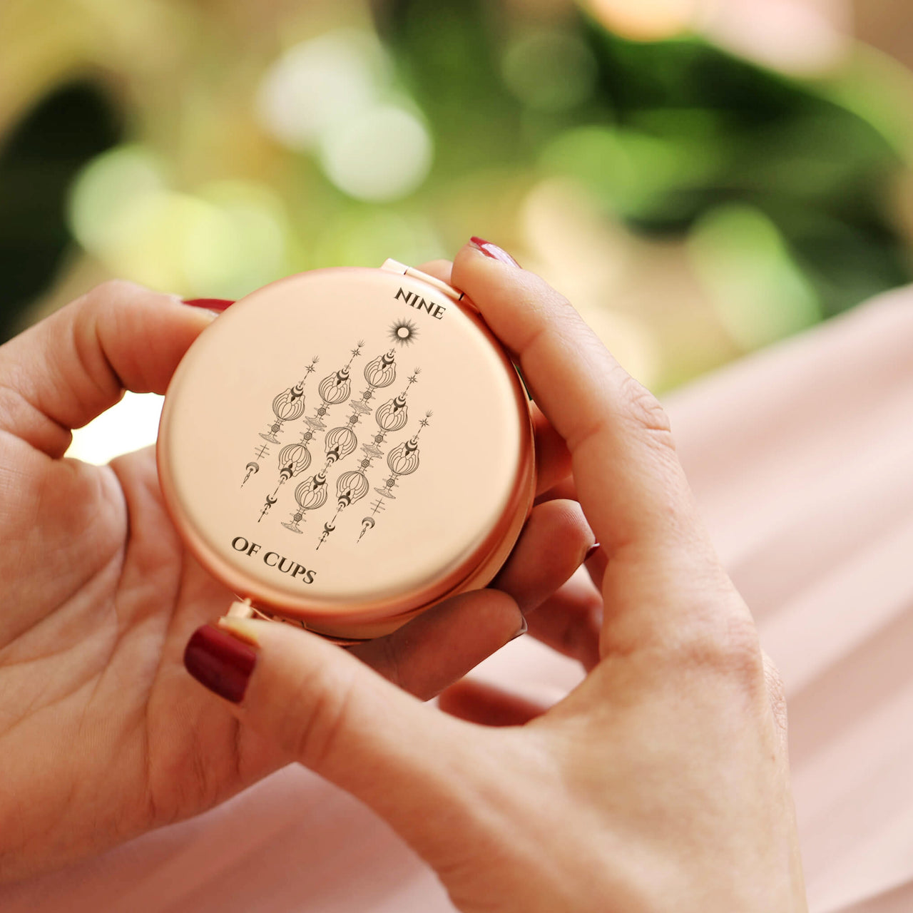 Engraved Celestial Tarot Arcana Compact Mirror