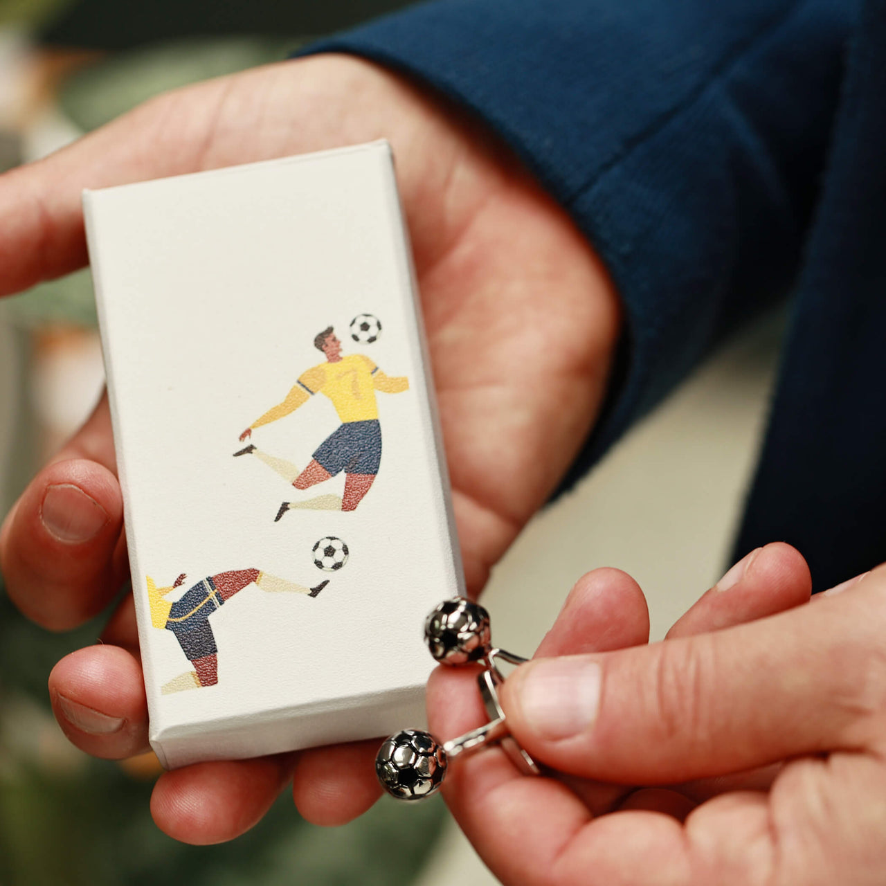 Dad's Football Design Cufflinks In A Gift Box