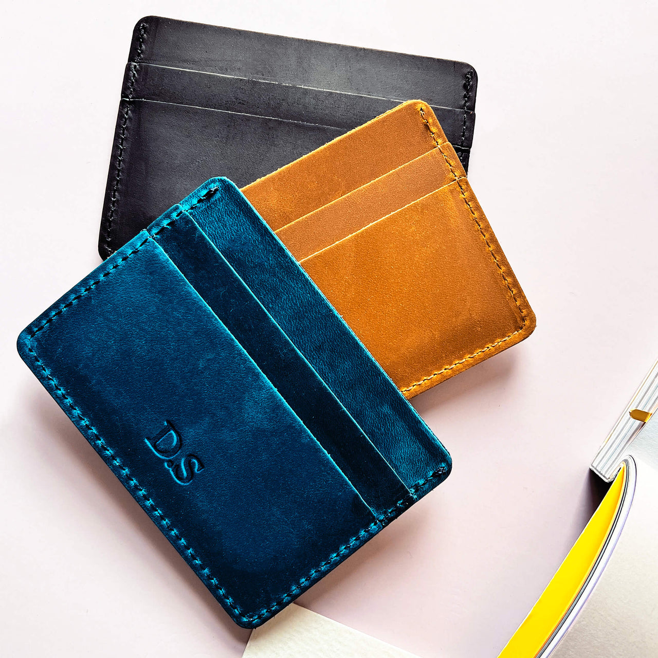 Genuine Leather Card Holder Five Slots Slim Design