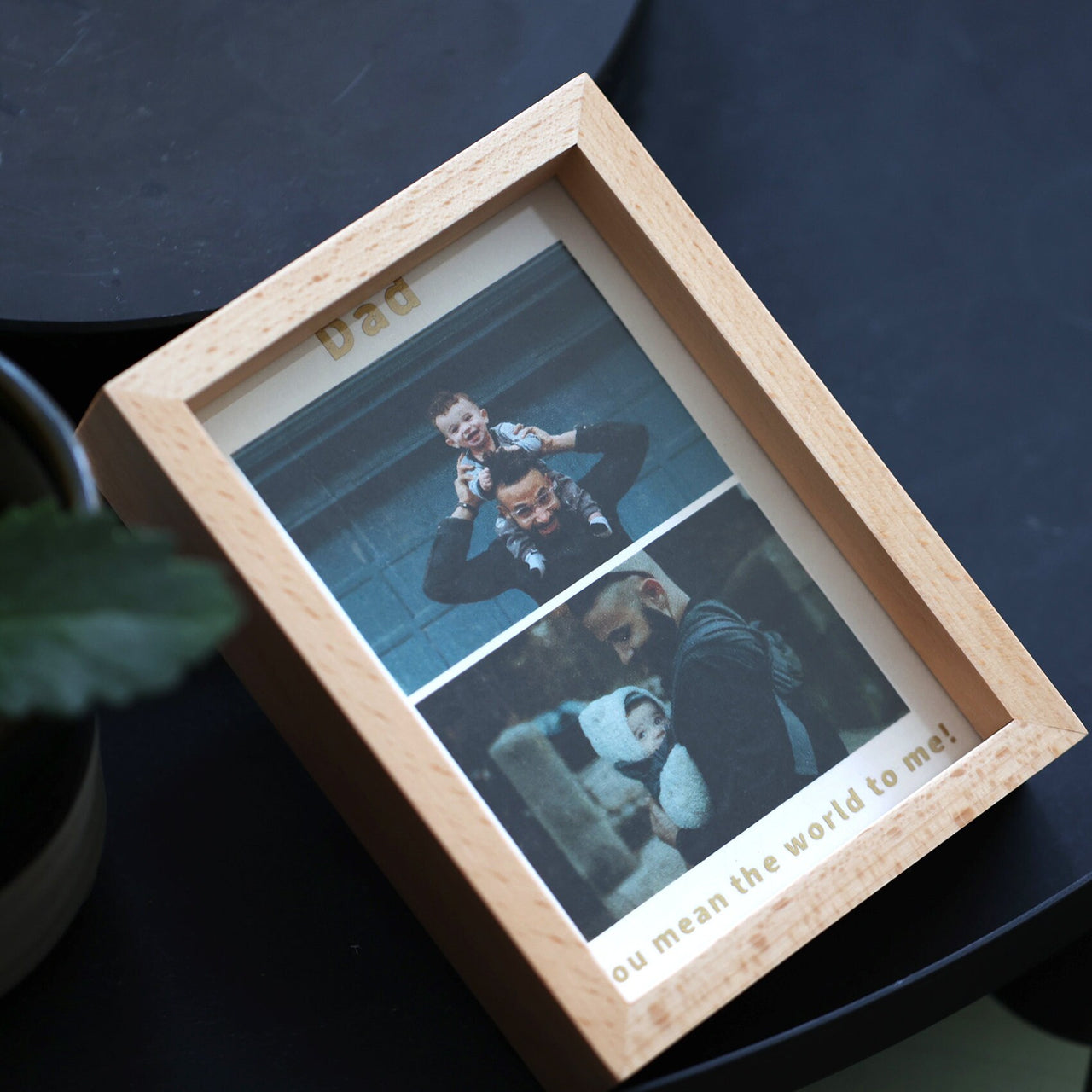 Pull Out Two Way Birch Wood Photo Display Frame