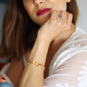 Engravable Chunky Boyfriend Style Magnetic Curb Chain Bracelet | Personalised Gift for Girlfriend | Custom Gold Silver Plated Jewellery