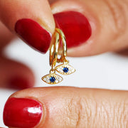 Talisman Evil Eye Sterling Silver Hoop Earrings