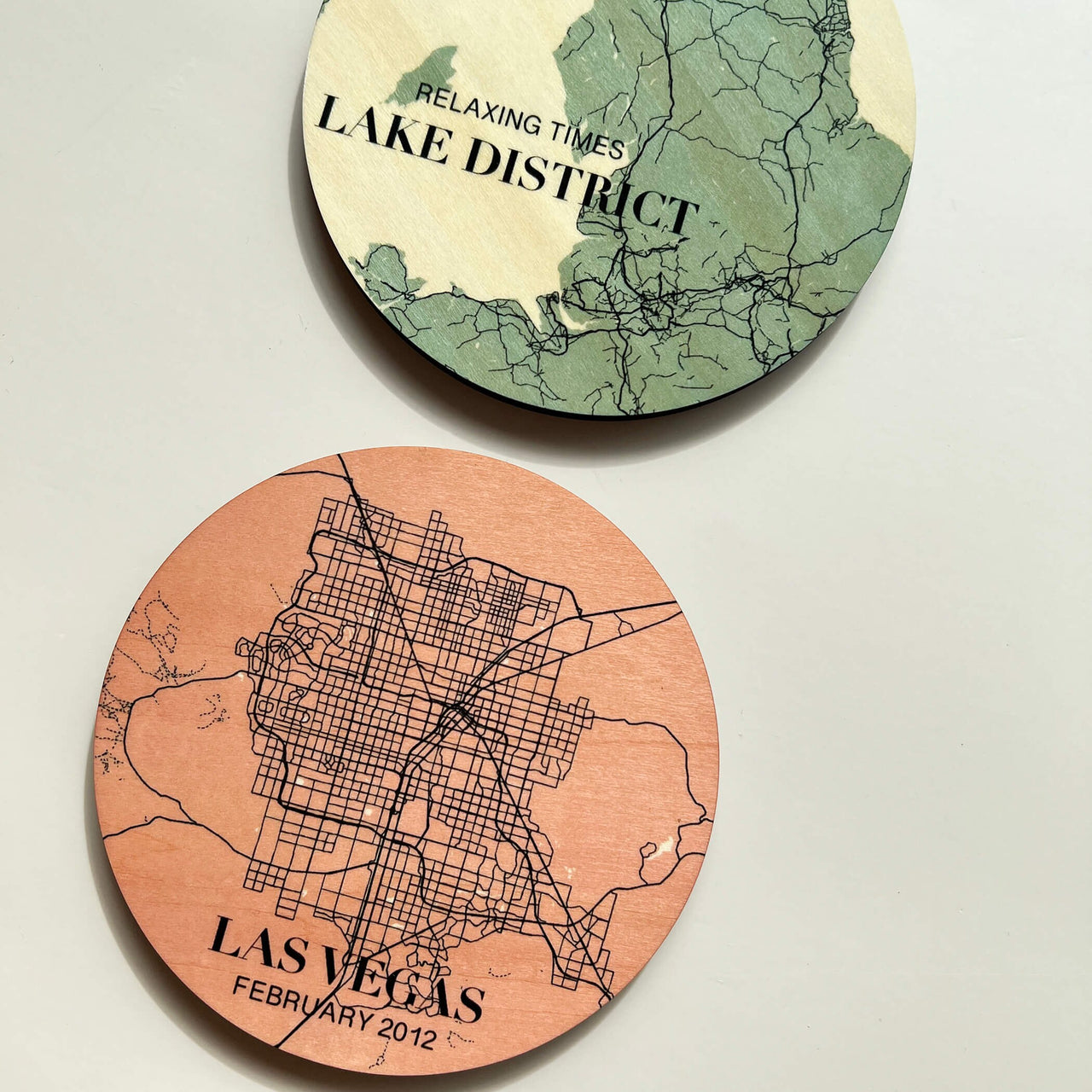 Personalised Favourite Location Maps Wooden Coaster Set | Personalised Location Map Gift | Anniversary Gift | New Home Gift |