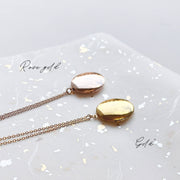 Personalised Oval Locket Necklace With Hidden Photo | Birth flower Initial Necklace | Personalised Photo Necklace |