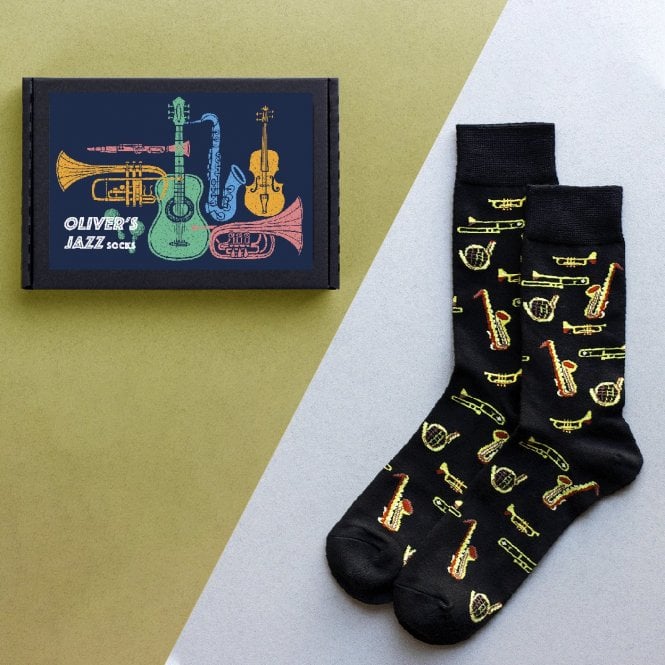 Personalised Men's Jazz Socks In A Box