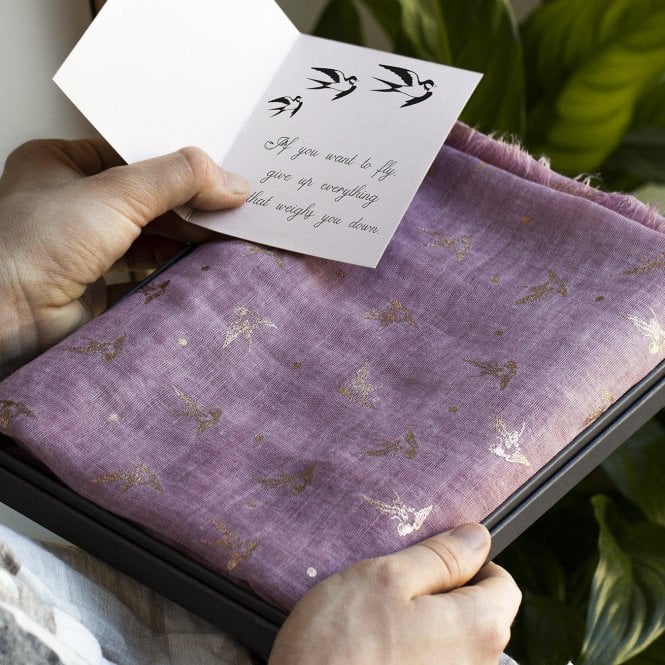 Swallow Rose Gold Foil Scarf