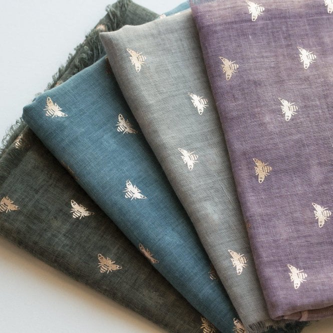 “Bee Happy” Gold Foil Scarf Letterbox Gift