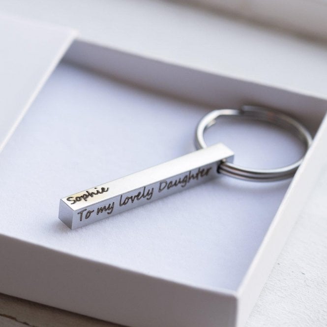 Engraved Minimalist Birthstones Keyring