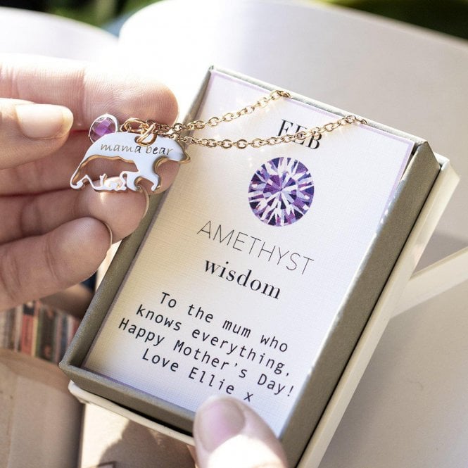Birthstones Mama Bear Necklace
