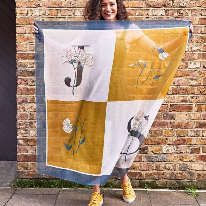 Personalised Eco Birth Flower Scarf