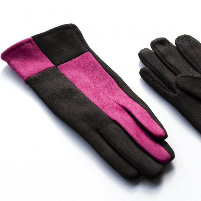 Harlequin Colourblock Suede Touch Screen Gloves