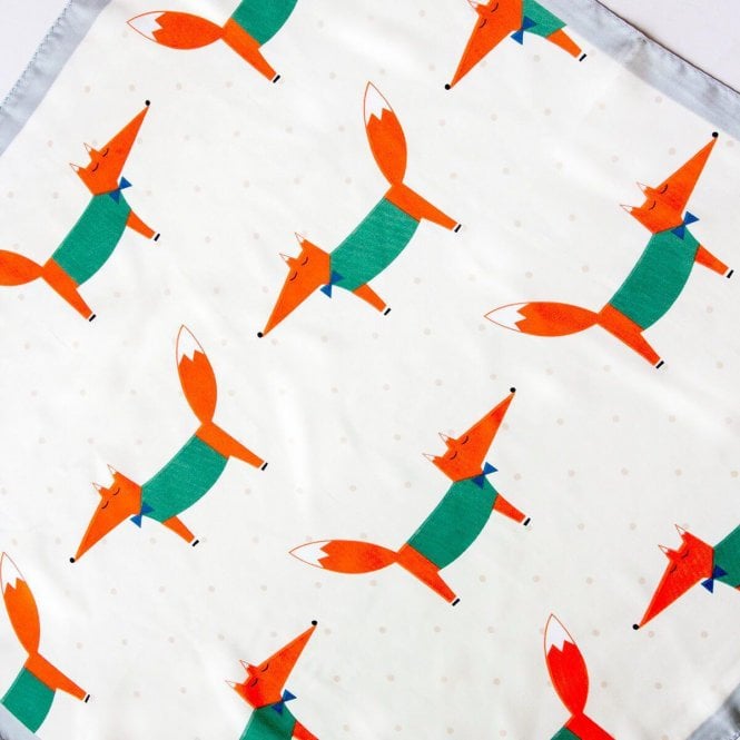 Personalised Fancy Foxes Silky Square Scarf
