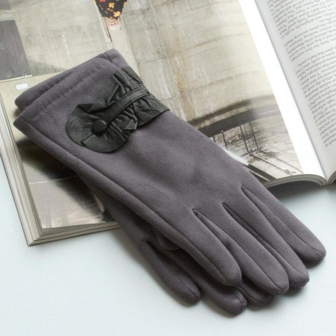 Leather Ruffle Detail Gloves