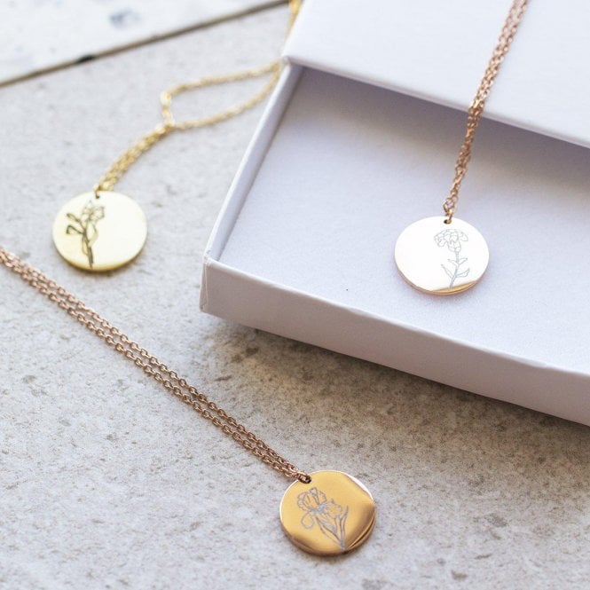 Personalised Choose Your Delicate Birth Flower Necklace