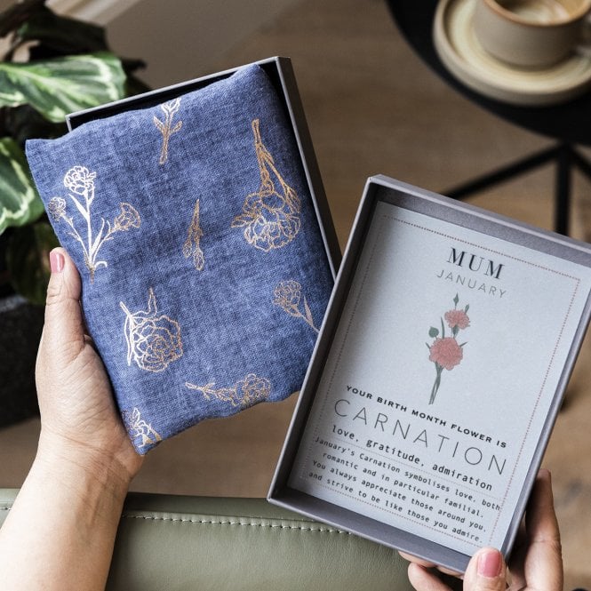 Personalised Rose Gold Foil Birth Flower Scarf