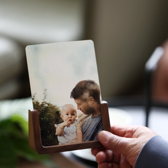 Personalised Portrait Wood And Metal Photo Frame