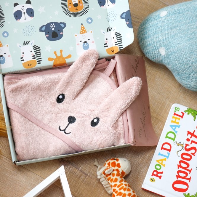 Personalised Baby Bunny Hooded Cotton Towel
