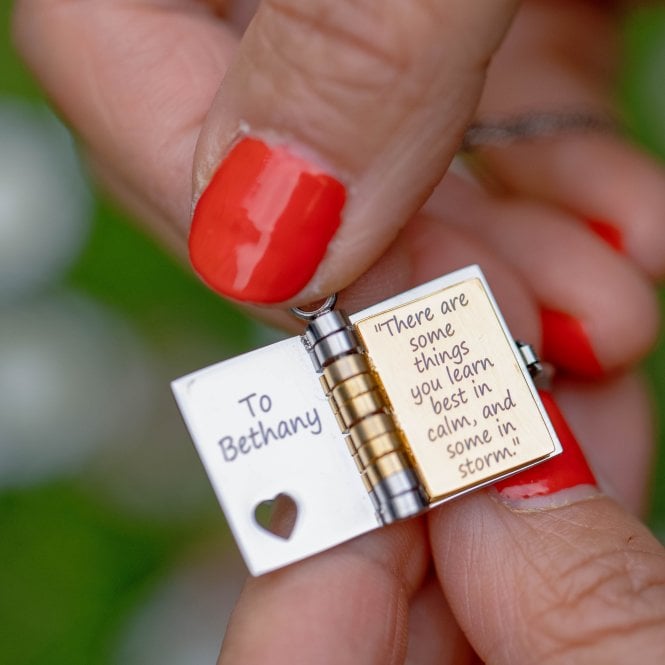 Pocket Book Flip Message Necklace