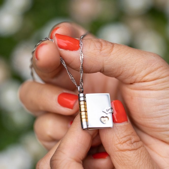Pocket Book Flip Message Necklace