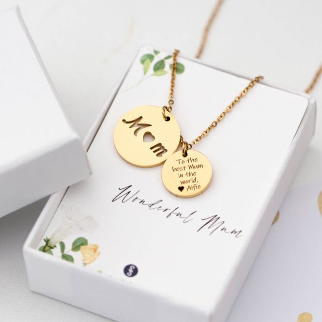Personalised For Mum Cute Heart Engraved Necklace