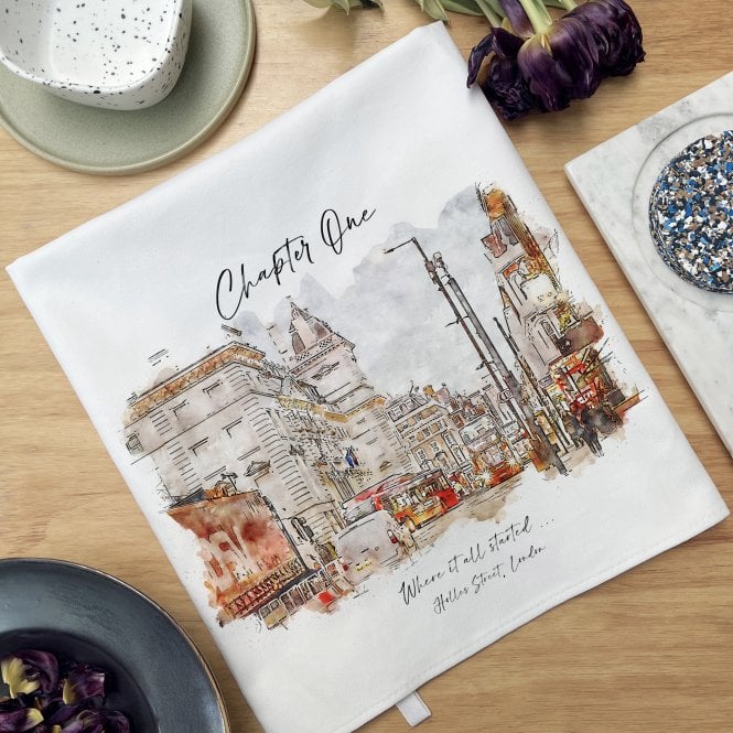 Personalised 'Where It All Began' Photo Tea Towel