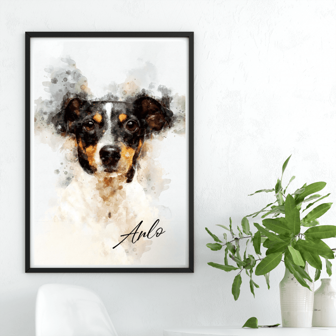 Personalised Your Dog Portrait Watercolour Print