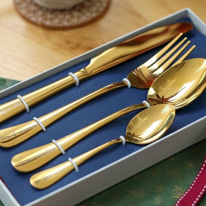 Personalised Cutlery Gift Box Four Piece Set