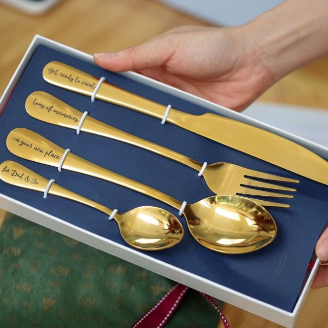 Personalised Cutlery Gift Box Four Piece Set