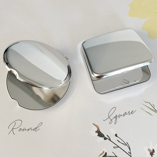 Engraved Constellations Silver Compact Mirror