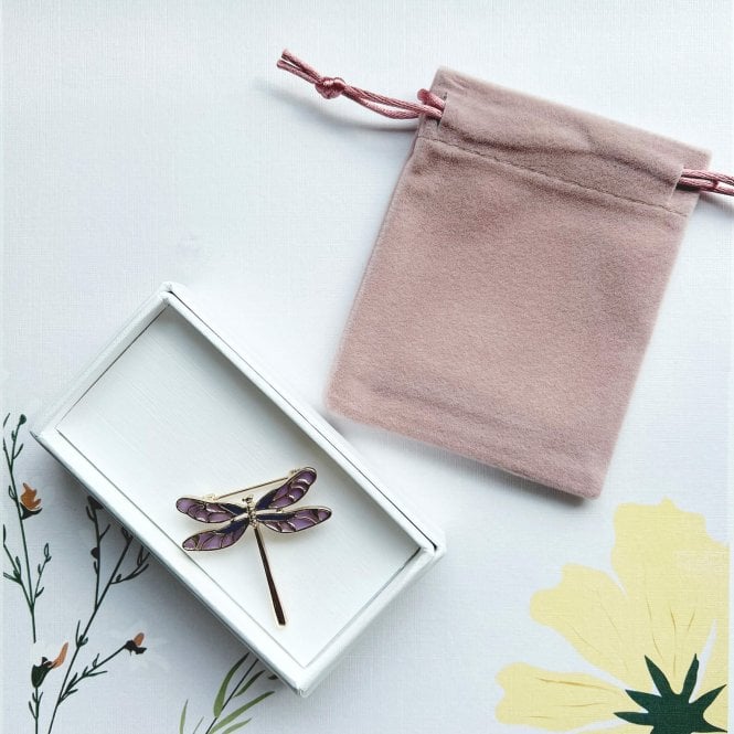 Dragonfly Gold Plated Brass Brooch Pin