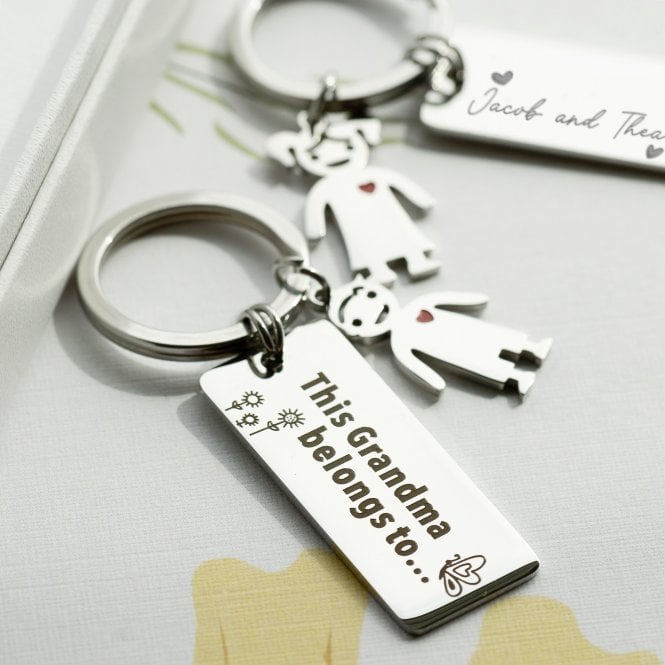 'This Grandma Belongs To' Engraved Keyring