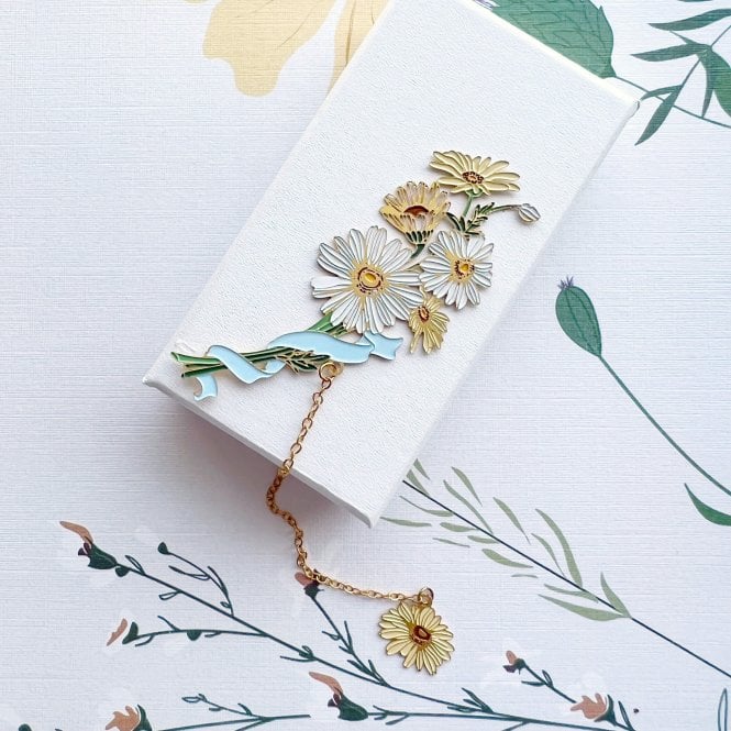 Daisy Flower Enamelled Bookmark