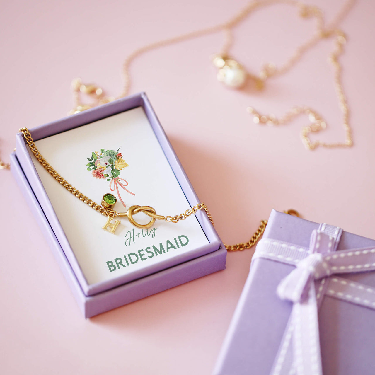 'Tie The Knot' Curb Chain Bracelet Bridesmaid Gift