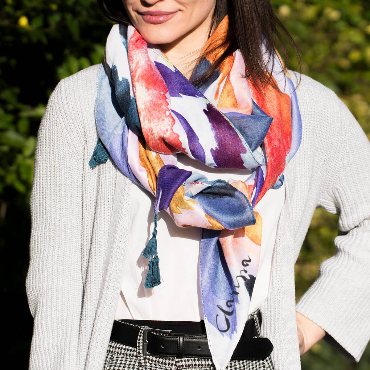 Personalised Watercolour Rainbow Scarf