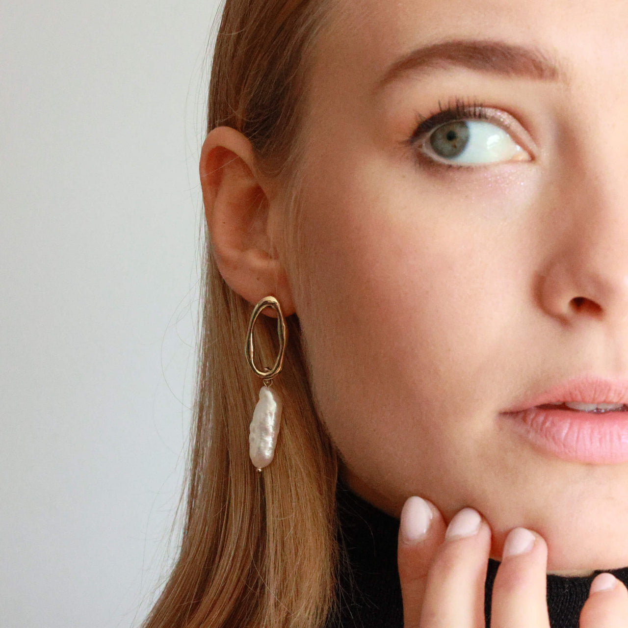 Biwa Pearl Drop Earrings