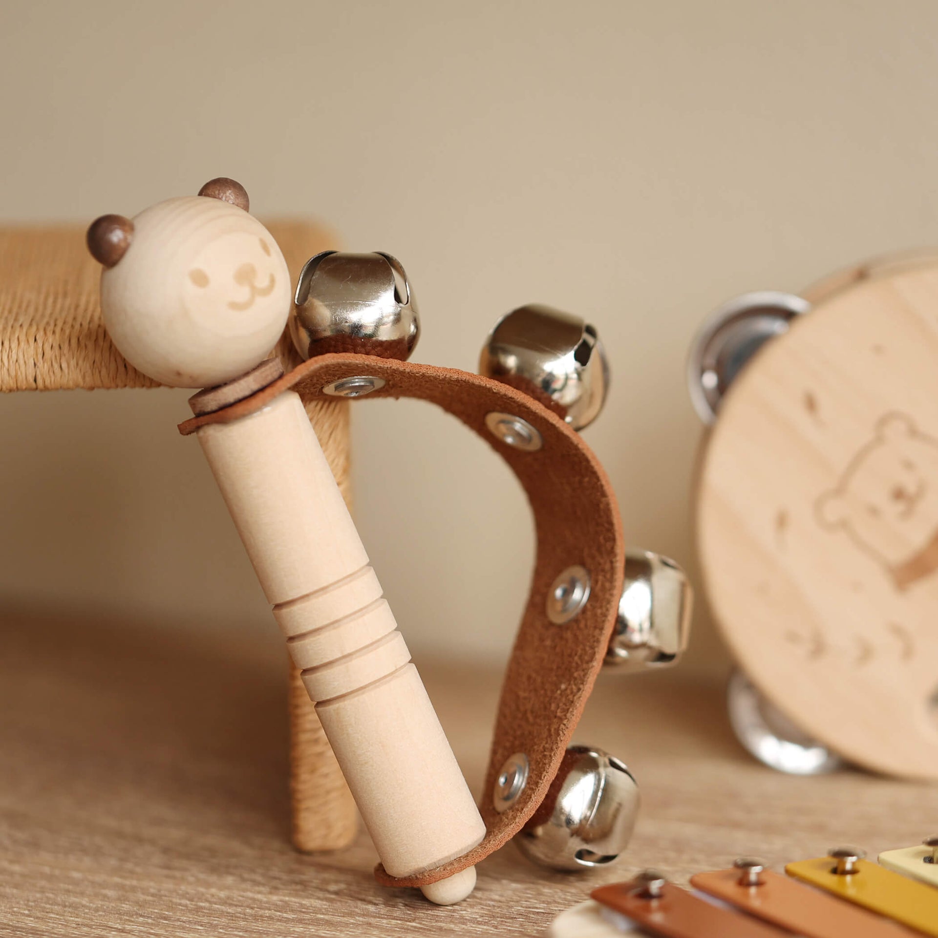 Jingly Handbell Wooden Rattle