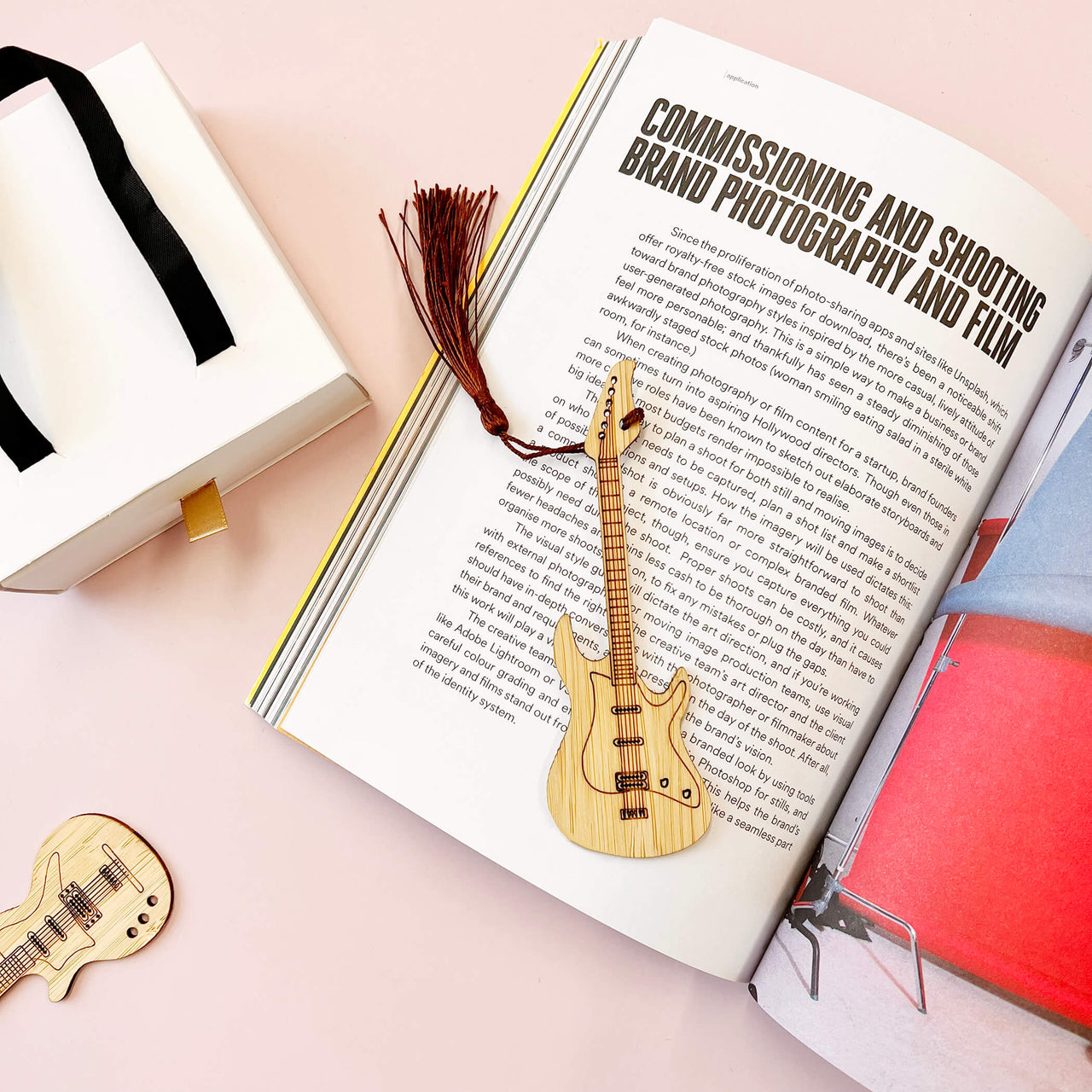 Personalised Men's Wooden Electric Guitar Bookmark