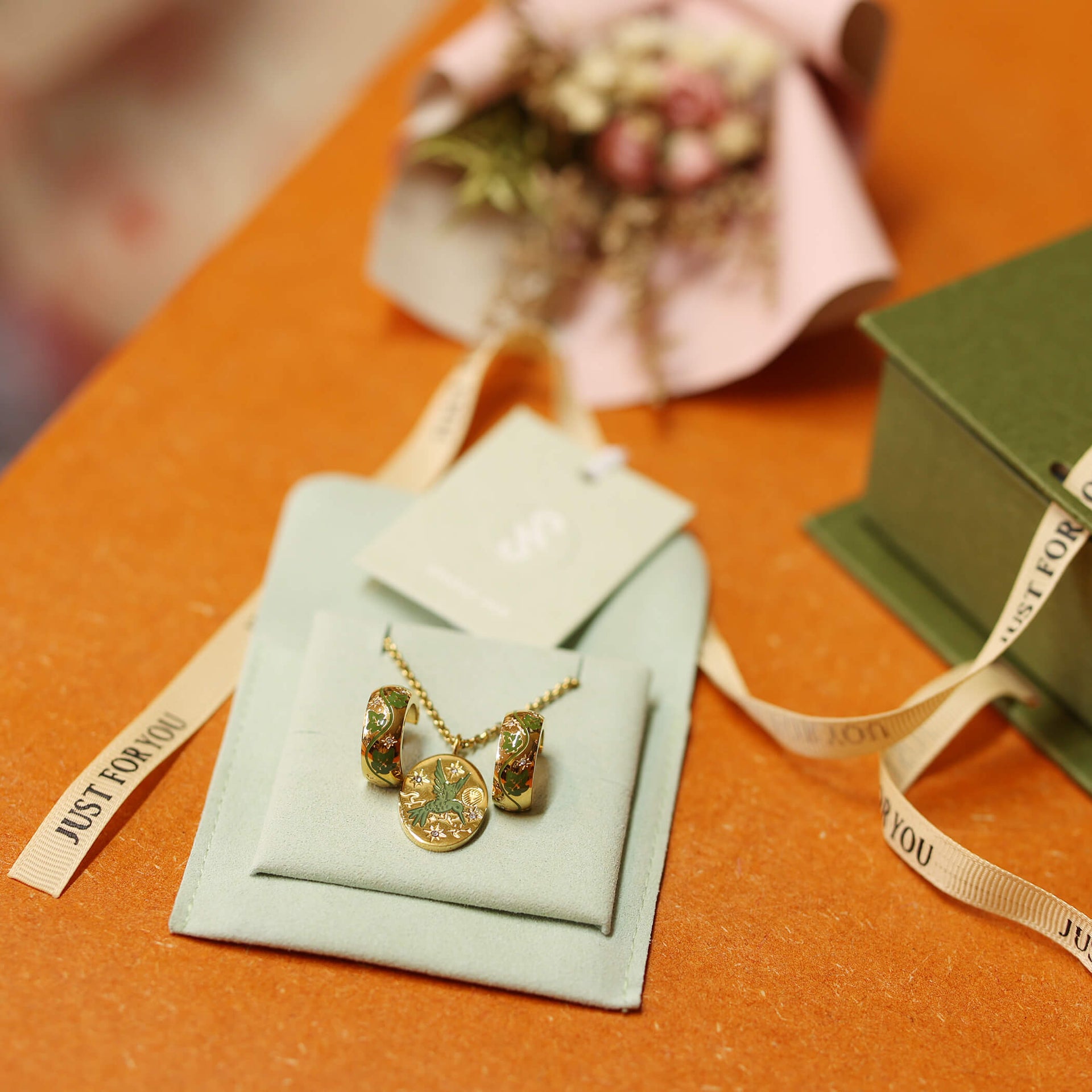 Hand Enamelled Hummingbird Pendant Necklace