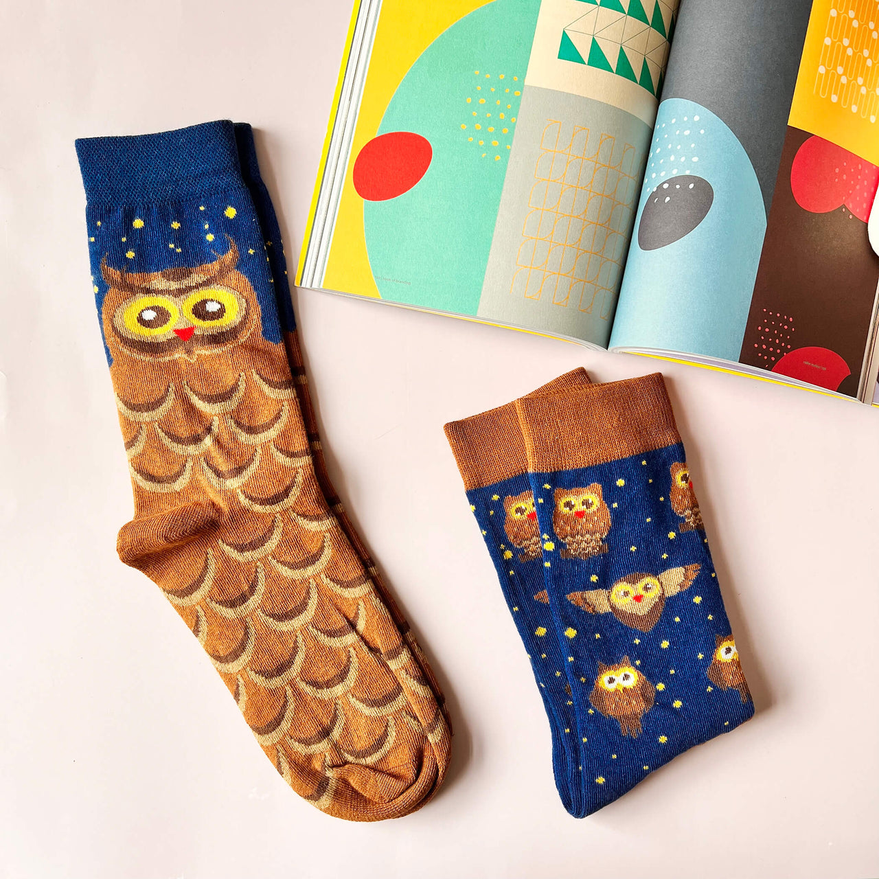 Delightful Owl Three Pairs Socks In A Box Gift