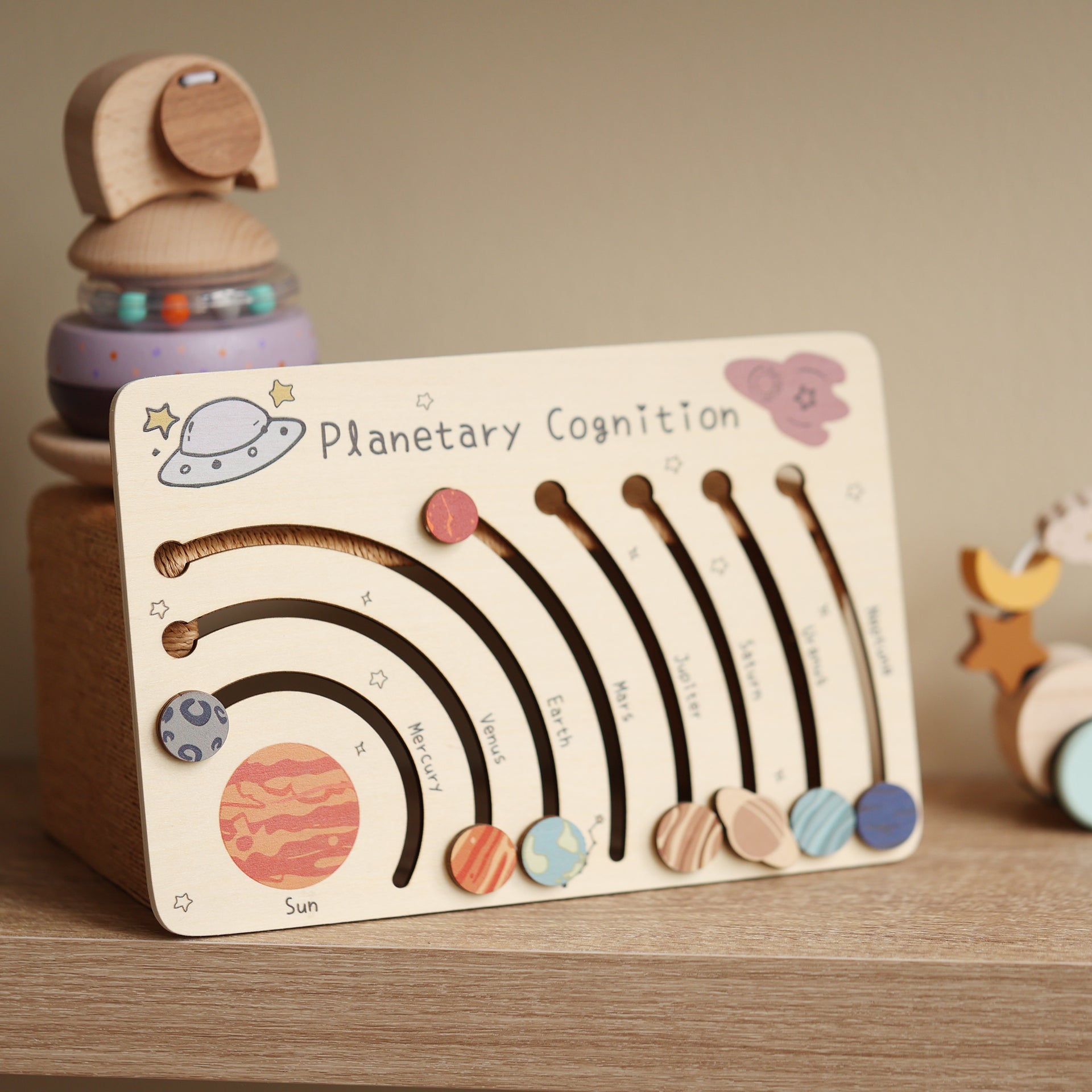 Planetary Cognition Wooden Puzzle – Space Themed Educational Toy
