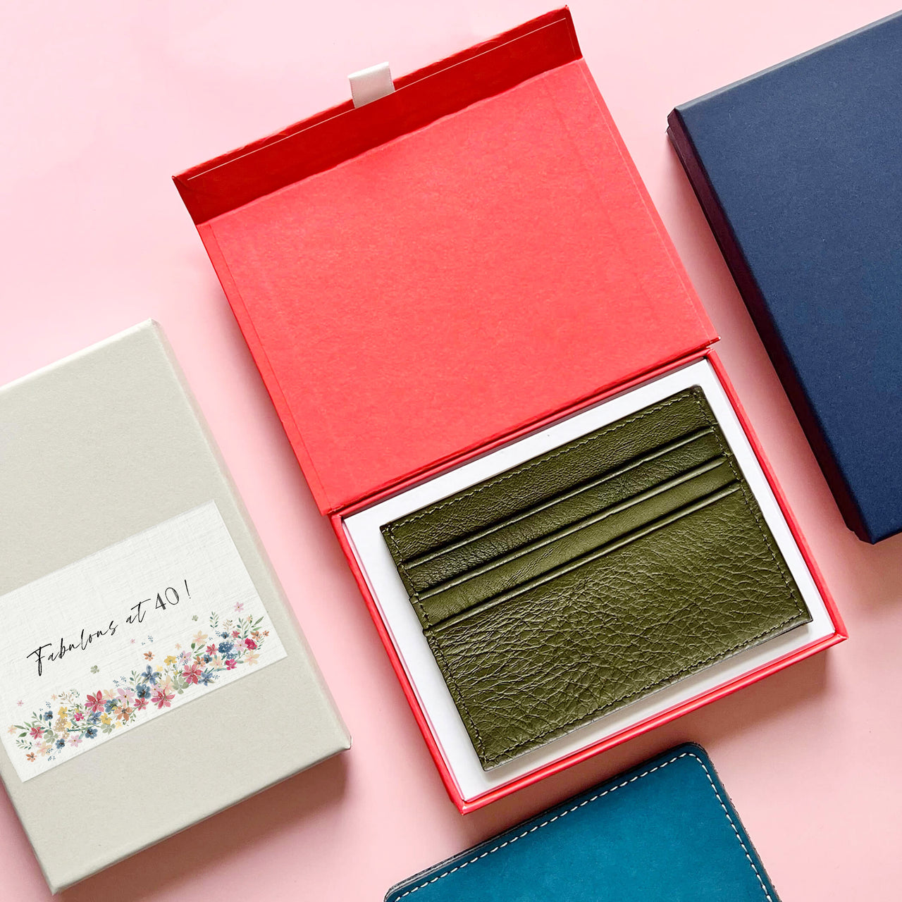 Multicoloured Slim Leather Card Holder Seven Slots
