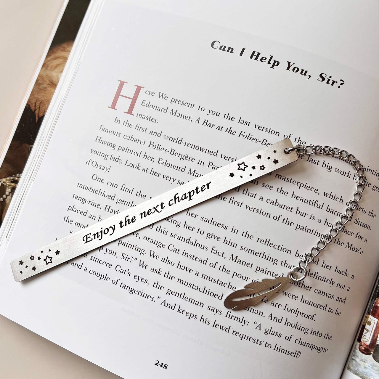 'A New Chapter Begins…' Bookmark With Feather Charm