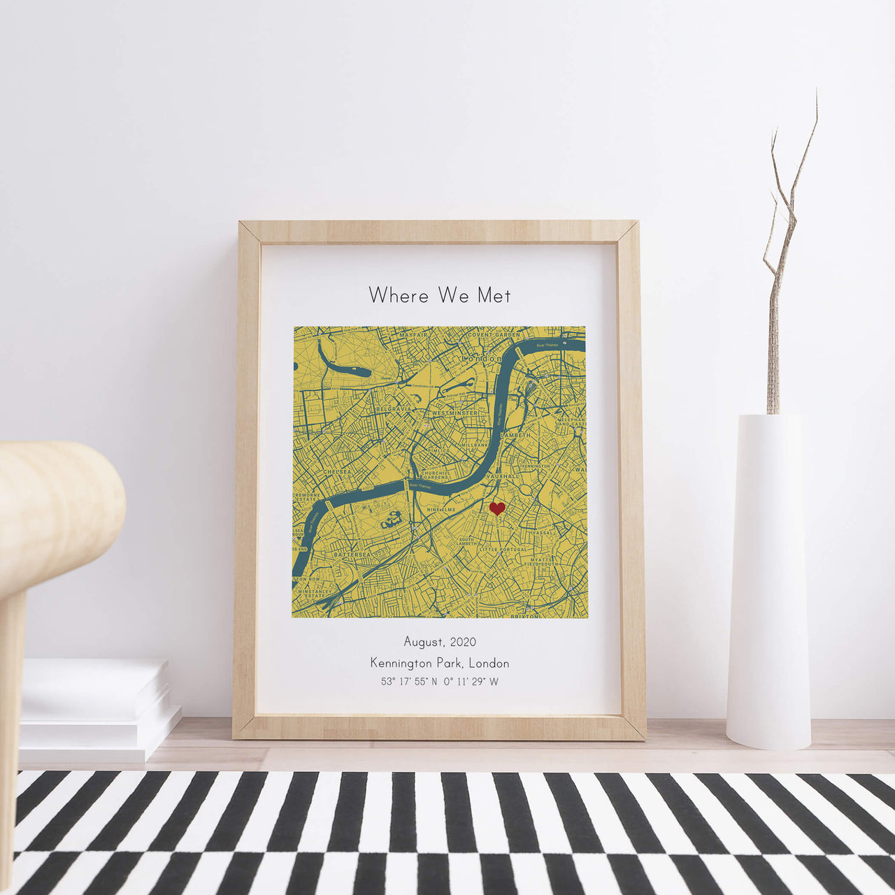 Where We Started Abstract Location Map Print