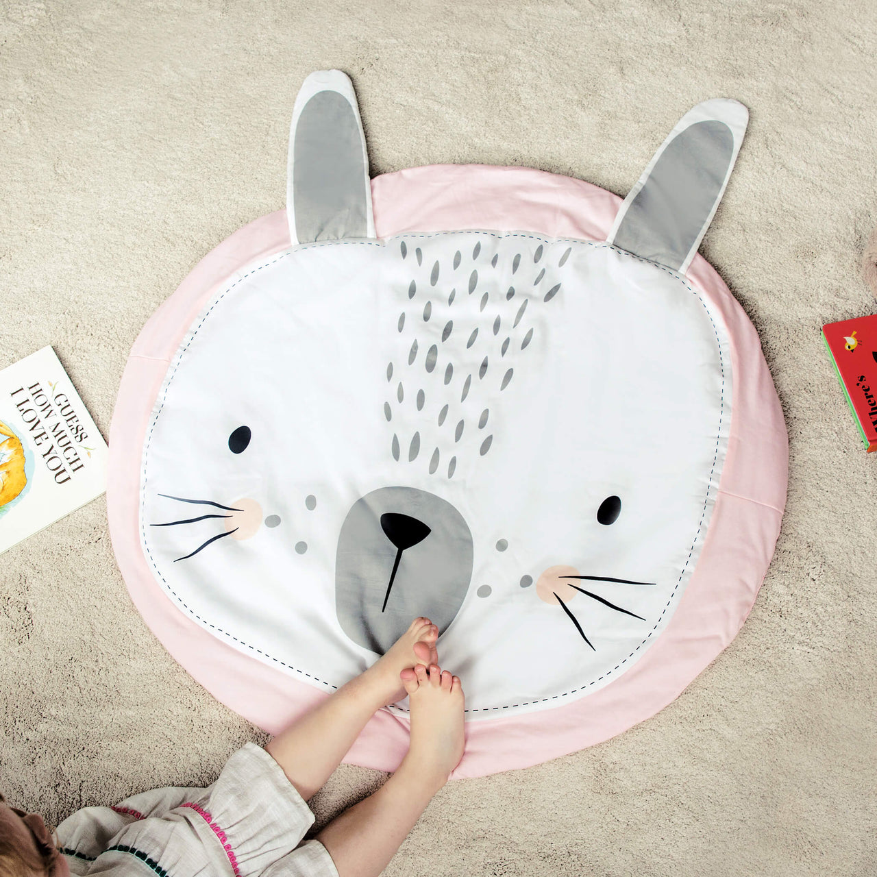 Personalised Bunny Face Baby Play Mat